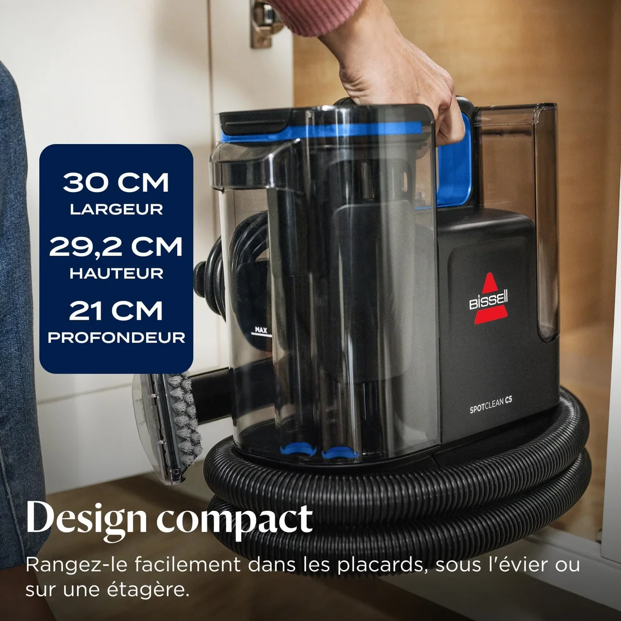 BISSELL C5 : dimensions et rangement, visuel fabricant